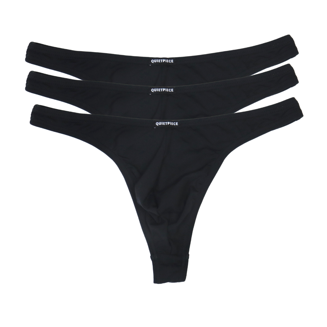 QUIETPIECE Original Bamboo Basics Thong 3 Pack