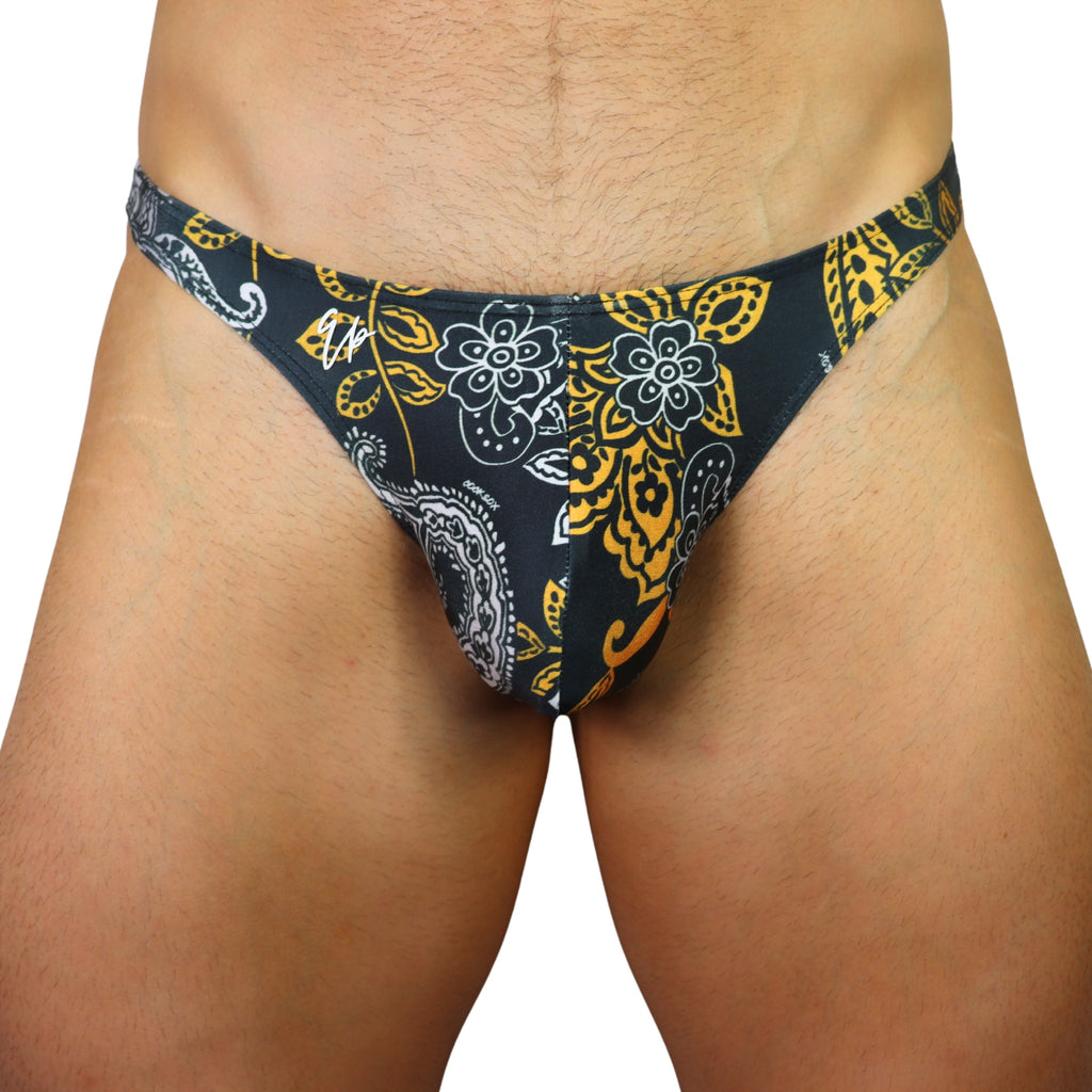 The QUIETPIECE Original Gold/White Paisley Thong | Limited Edition