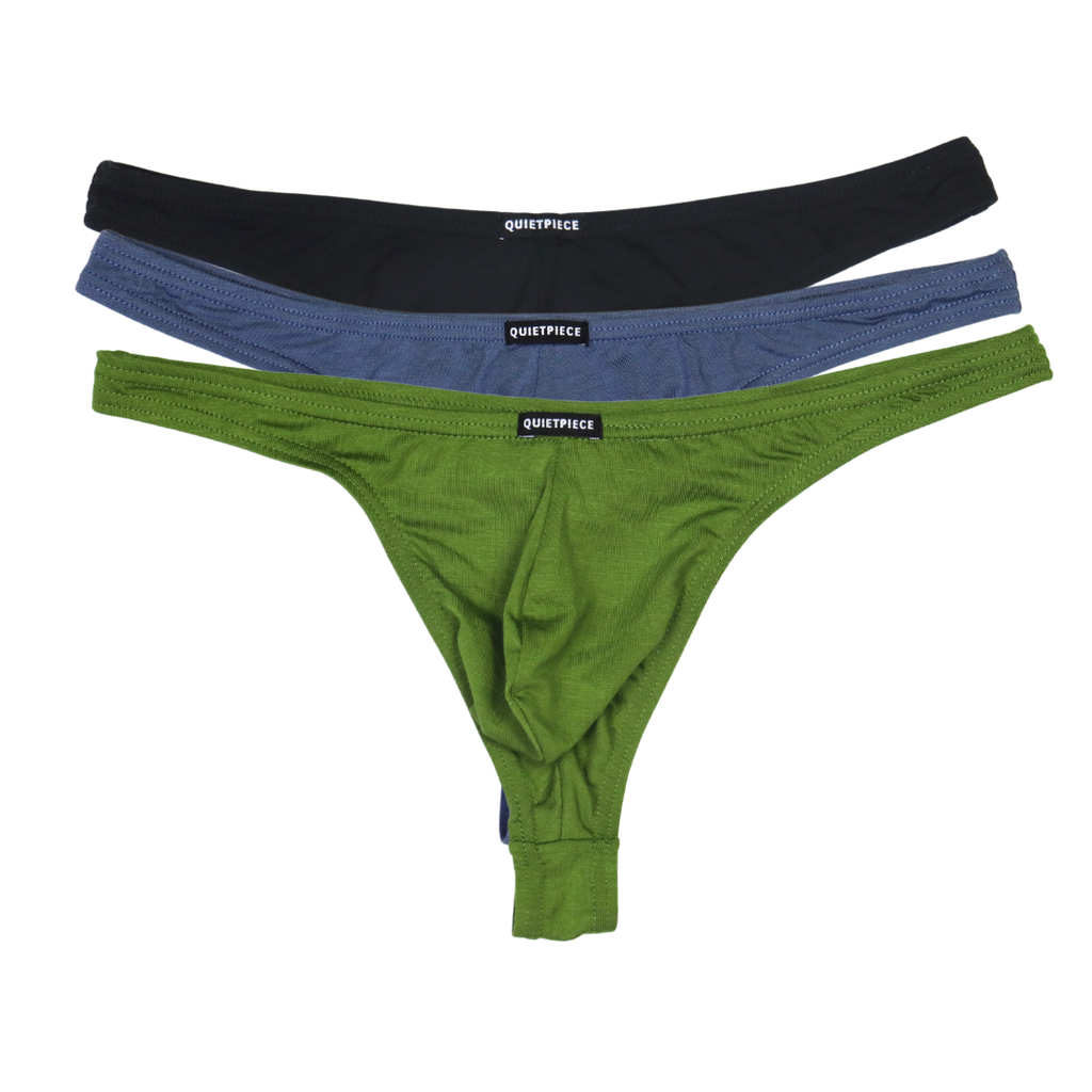 QUIETPIECE Original Bamboo Basics Thong 3 Pack
